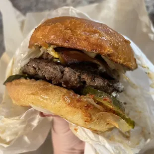 Mushroom Burger with Bacon