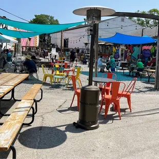 More seating areas, some shaded, and some were, you can soak up the Sun shine
