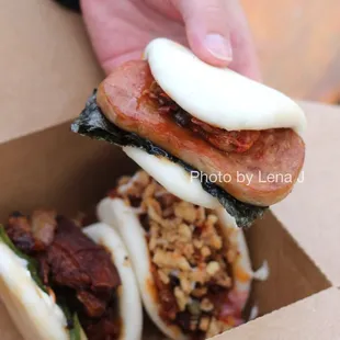 Musubi Bao - Spam, kimchi, seaweed, teriyaki glaze, sesame. Part of the bun was extremely soggy/falling apart on the bottom