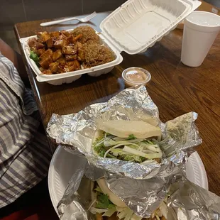 Tofu hibachi, Tofu bao and beef bao