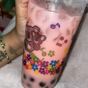 Strawberry boba tea :)