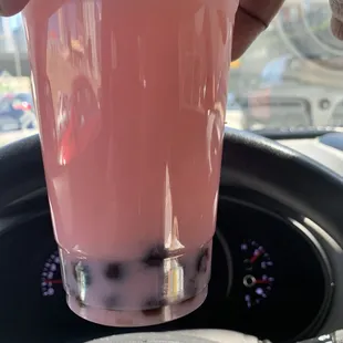 Strawberry Boba tea (minus the Strawberry flavor).