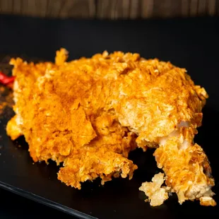 Crispy chicken leg quarter