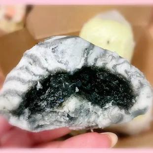 Black Steamed Sweet Sesame Bao - inside
