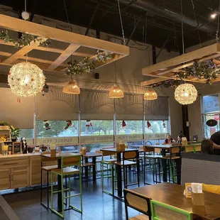 Inside restaurant seating