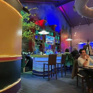 Inside bar area, cool and lit up!