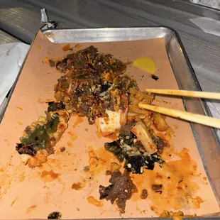 Beef bulgogi loaded fries (half eaten)