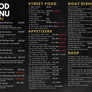 Menu update