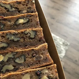 a box of chocolate chip bread