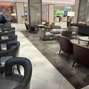 the lounge area of a hotel