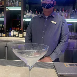 Go see Bartender John B! And say hi to Steve (Food Manager). They took great care of us!!