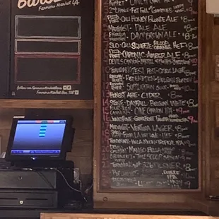 a chalkboard with a menu on it
