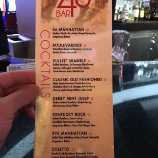 Cocktails Menu