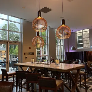 View from bar to outside patio