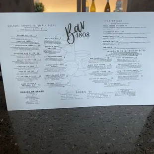 Bar 4808 Menu