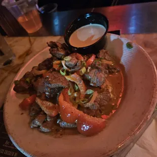 Steak bites w mash