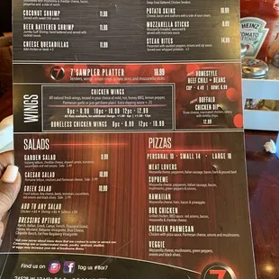Chill. Sip. EnJOY! Menu - Appetizers, Wings, Salads and Pizzas