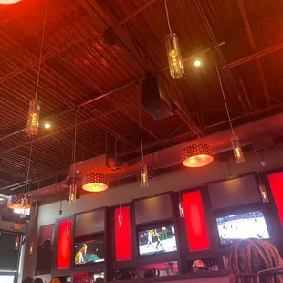 a view of the bar from the dining area