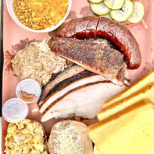 Sampler Platter + 1/2 lb moist brisket added.