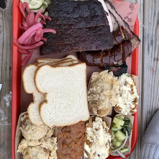 a tray of food on a table