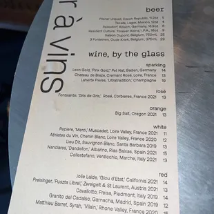 menu