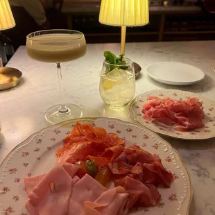 Cured meats and yummy drinks!