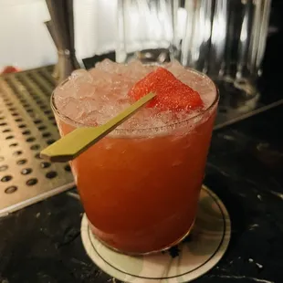 Watermelon tequila cocktail. Above. Avg