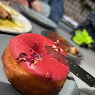 Rose raspberry donut