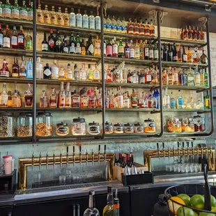 shelves of liquor