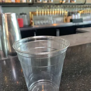 empty cup. do not ask for water. no water for you.