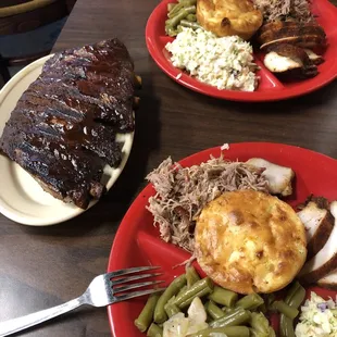 Smoked Chicken with pulled pork and half a rack. Delicious Alarm!!!