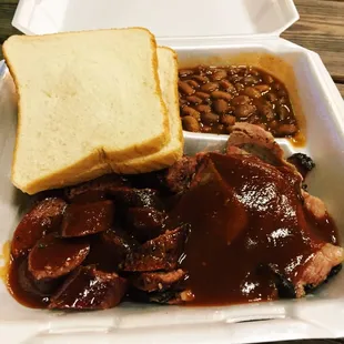 Sausage and brisket! (pulled pork not pictured) ALL SO GOOD