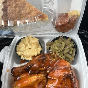 ows a meal in a styrofoam container