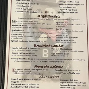 Breakfast page - menu