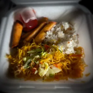 ows food in a styrofoam container