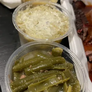 Green Beans, Ranch Potatoes, and Macaroni and Cheese