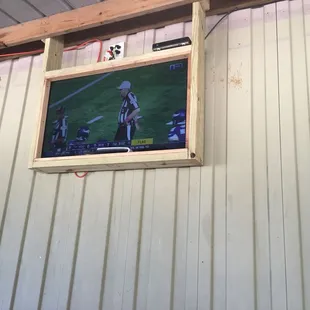 Sunday football in the screened in porch!