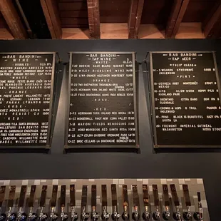 Beer &amp; wine menu