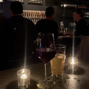 Red wine and pale ale