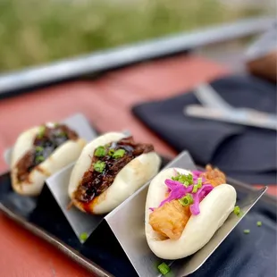 Shrimp Tempura And Short Rib Bao Bun