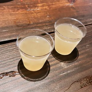 Complimentary margarita shots