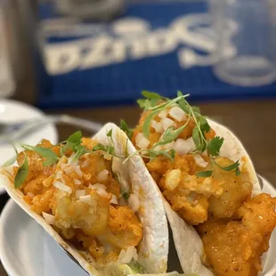 Buffalo cauliflower tacos