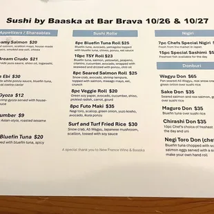 Menu - Sushi by Baaska
