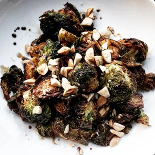 Brussels sprouts, vincotto, nuts