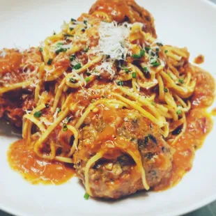 Pancetta &amp; Beef Meatballs &amp; spaghetti