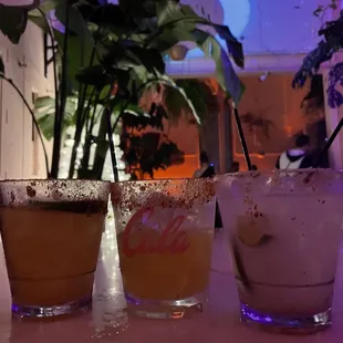 Mango margarita and regular margarita