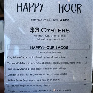 Happy hour prices! June 5, 2024
