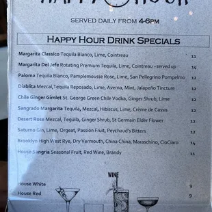 Happy hour prices! June 5, 2024