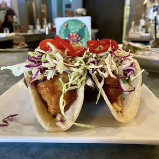 Happy hour tempura fish tacos - Delish!