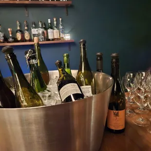 Wines by the glass chilling